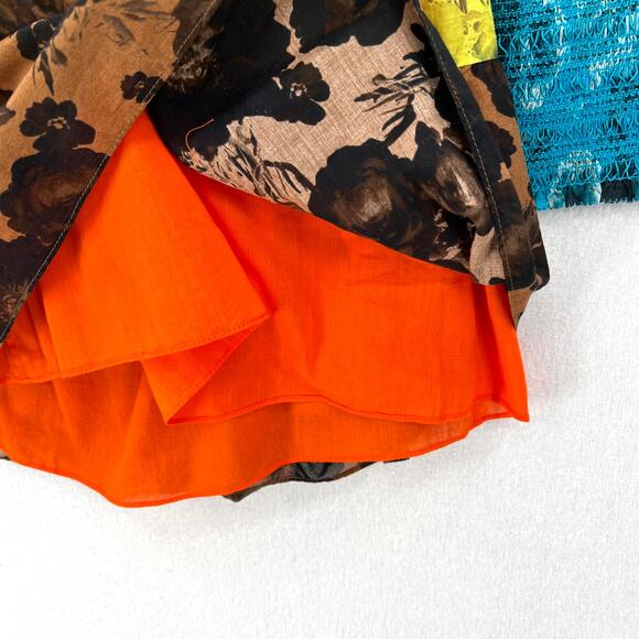 ALICE AND OLIVIA Rowen Tiered Babydoll Dress Womens XS Blue Red Floral Print - Picture 9 of 16